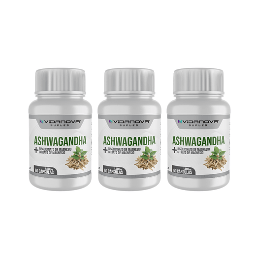 PACK X3 Ashwagandha + Magnesio 1000mg