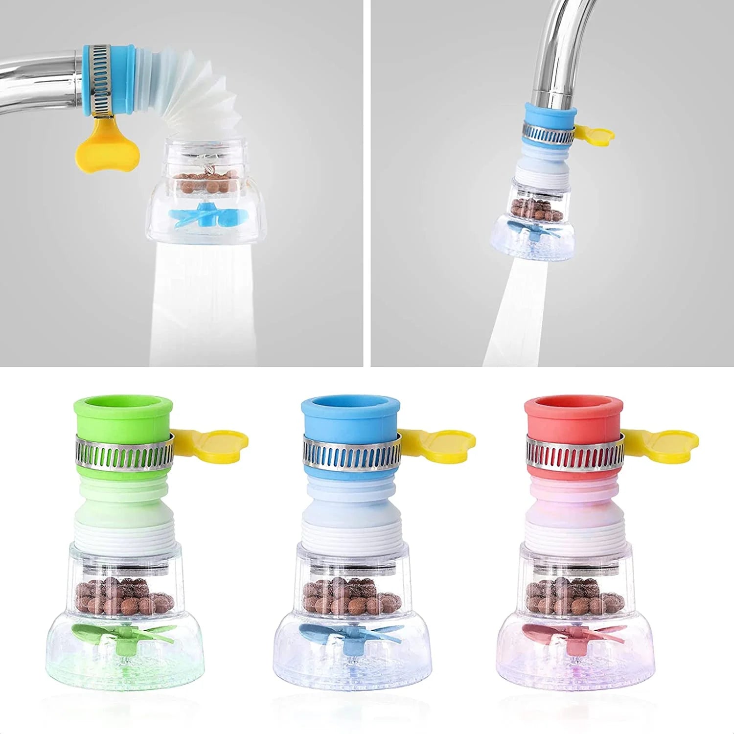 Filtro Extensor Giratorio para Grifo con Purificador de Agua – Ahorro de Agua y Antisalpicaduras